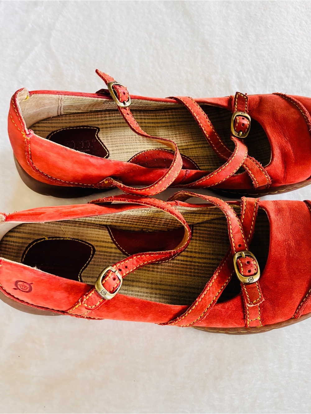 Red Suede Leather Born Mary Janes - Picture 4 of 7